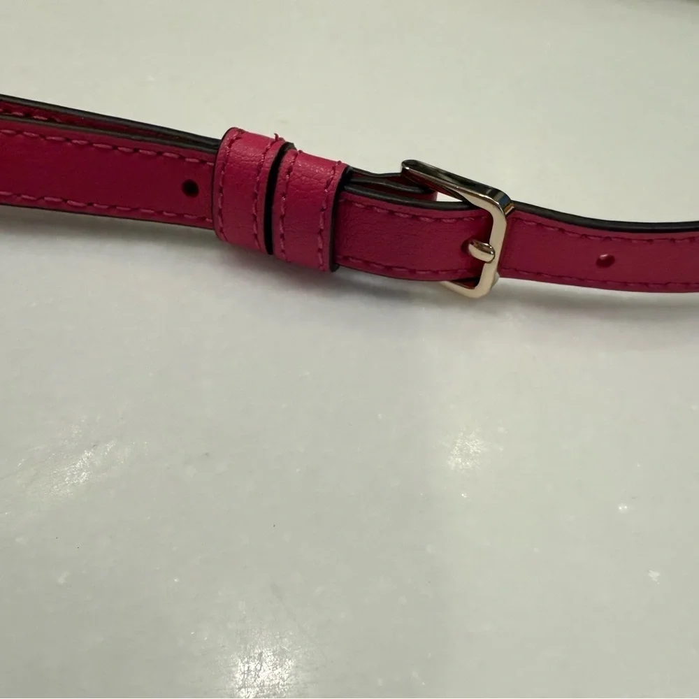 KATE SPADE Adel Pink Leather Medium Top Zip Crossbody Bag NEW
